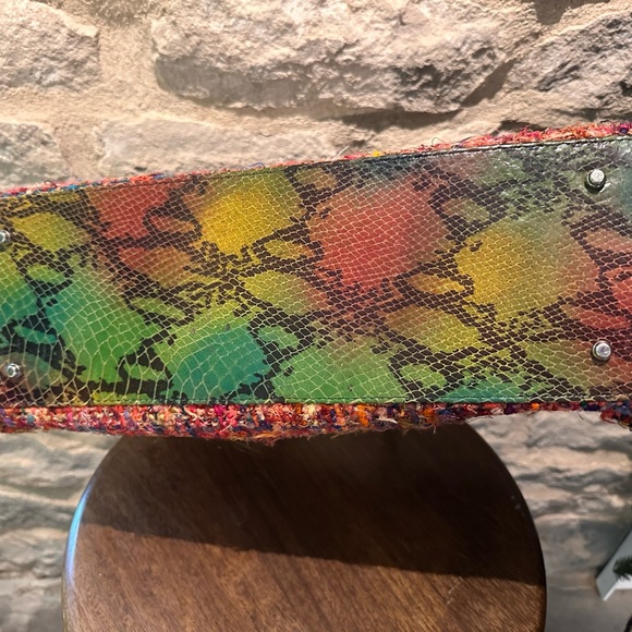 Chic Multicolor Tweed Satchel - Picture 5 of 5